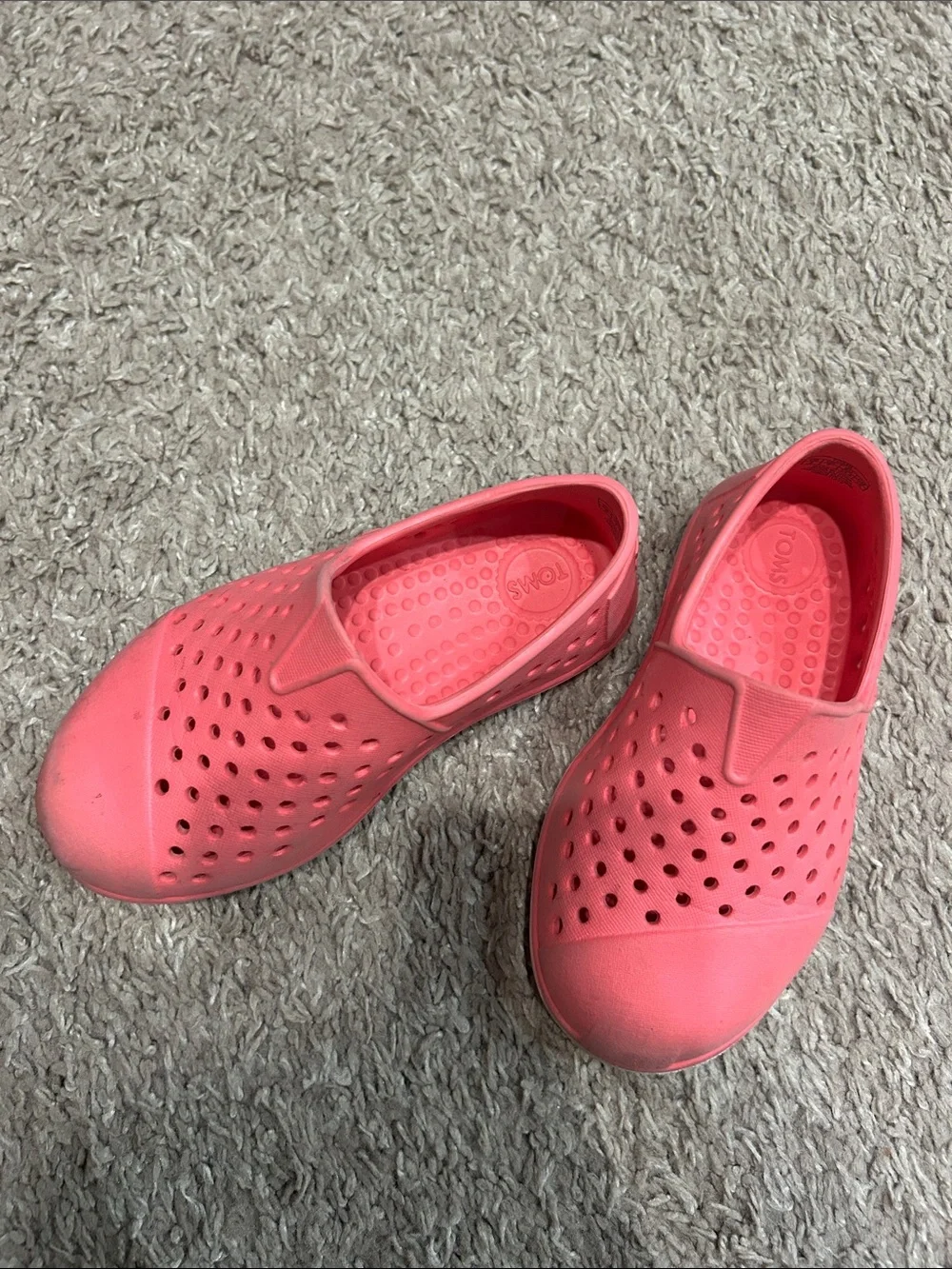 Toms Pink Slip-On Sneakers with Beaded Tan Sandals - Kids Set